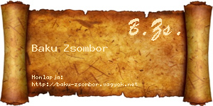 Baku Zsombor névjegykártya
